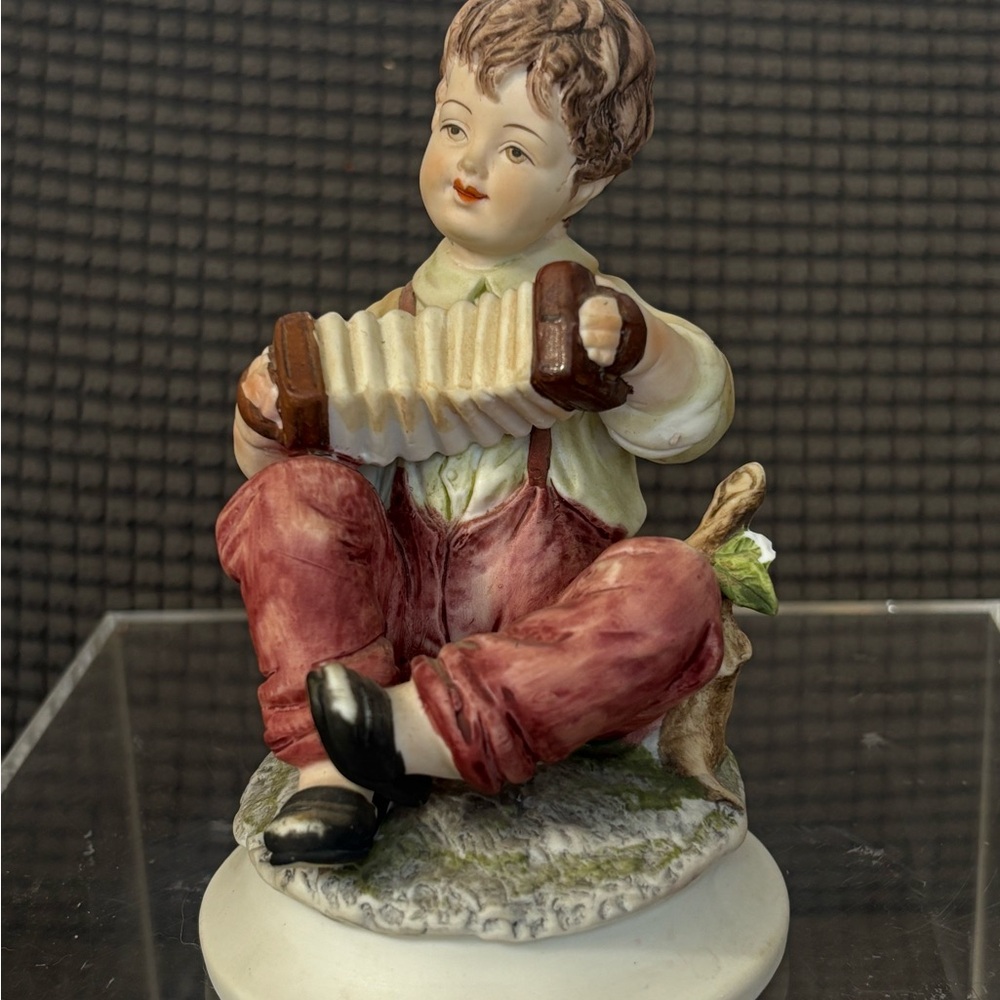 Vintage 1950s Child Accordionist Sculpture